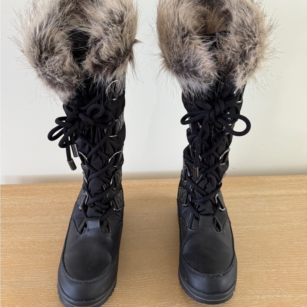 Guess Black Winter Rain Boots with Fur Trim